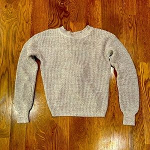 Bobeau Women’s Crew Neck Swearer with Lace Up Back | lBeige